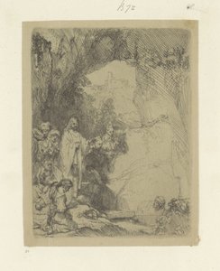 Résurrection de Lazare : petite plaque - Rembrandt van Rijn
