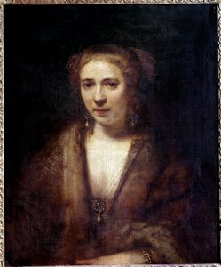 Portrait de Hendrickje Stoffels (1625-1663) au béret de velours, compagne du peintre - Rembrandt van Rijn