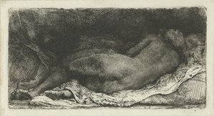 Femme nue allongée - Rembrandt van Rijn