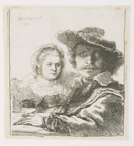 Rembrandt et sa femme Saskia - Rembrandt van Rijn