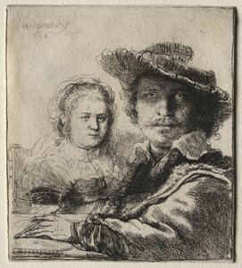 Rembrandt et sa femme Saskia, 1636 - Rembrandt van Rijn