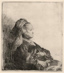 La mère de Rembrandt, en coiffe orientale - Rembrandt van Rijn