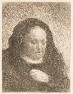 La mère de Rembrandt, la main sur la poitrine : petit buste - Rembrandt van Rijn