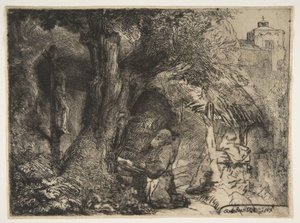 Saint François sous un arbre, priant