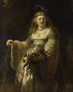 Saskia van Uylenburgh en costume arcadien, 1635 - Rembrandt van Rijn