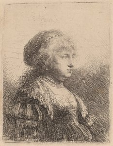 Saskia avec des perles dans les cheveux, 1634 - Rembrandt van Rijn