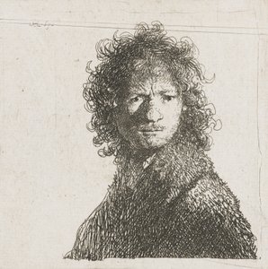 Autoportrait fronçant les sourcils, 1630 - Rembrandt van Rijn