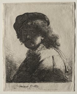 Autoportrait avec une Casquette et une Écharpe avec le Visage Sombre : Buste