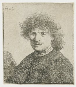 Autoportrait en manteau avec un col tombant : buste - Rembrandt van Rijn