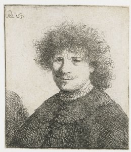 Autoportrait en manteau avec col tombant : buste - Rembrandt van Rijn