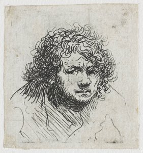 Autoportrait penché en avant : buste - Rembrandt van Rijn