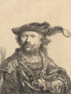 Autoportrait avec un bonnet de velours et une plume, 1638 - Rembrandt van Rijn