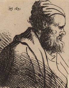 Homme au nez retroussé avec une casquette, avant 1630 - Rembrandt van Rijn