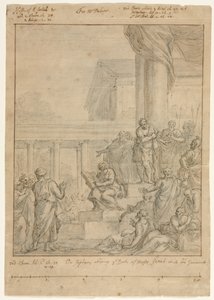 Étude pour le roi Josias déchirant ses vêtements - Rembrandt van Rijn