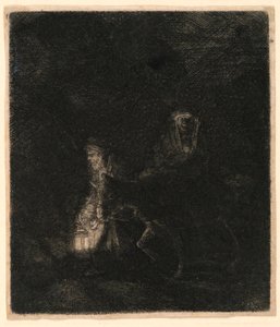 La fuite en Égypte : Une scène nocturne - Rembrandt van Rijn