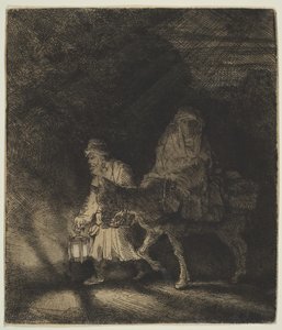 La fuite en Égypte : une scène nocturne - Rembrandt van Rijn