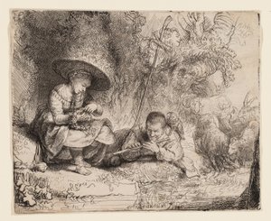 Le joueur de flûte - Rembrandt van Rijn