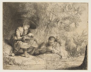Le joueur de flûte, 1642 - Rembrandt van Rijn