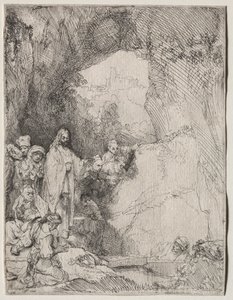 La Résurrection de Lazare : Petite plaque, 1642 - Rembrandt van Rijn