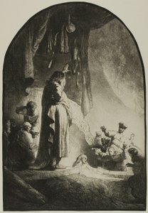La résurrection de Lazare : La grande planche - Rembrandt van Rijn