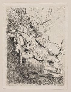 La petite chasse au lion (avec un lion) - Rembrandt van Rijn