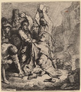 La Lapidation de Saint Étienne - Rembrandt van Rijn