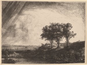 Les trois arbres - Rembrandt van Rijn