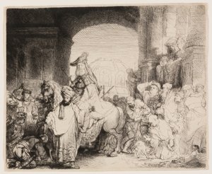Le Triomphe de Mardochée - Rembrandt van Rijn