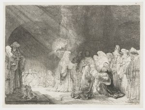 La présentation au temple : gravure oblongue - Rembrandt van Rijn