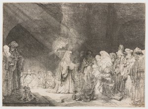 La présentation au temple : gravure oblongue - Rembrandt van Rijn
