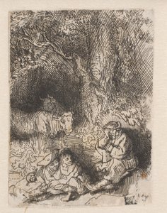 Le berger endormi - Rembrandt van Rijn