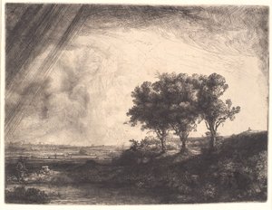 Les trois arbres - Rembrandt van Rijn