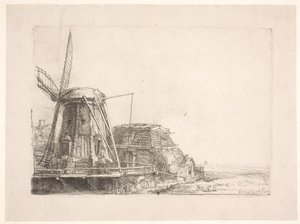 Le moulin à vent - Rembrandt van Rijn
