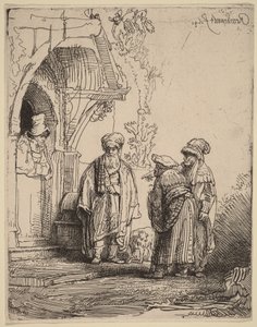 Trois personnages orientaux (Jacob et Laban ) - Rembrandt van Rijn