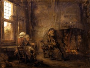Tobie et Anna attendant le retour de leur fils, 1659 - Rembrandt van Rijn
