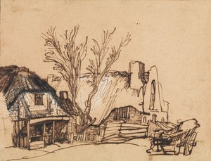 Deux Cottages, vers 1636 - Rembrandt van Rijn