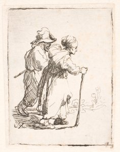 Deux vagabonds, un homme et une femme