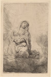 Vierge et Enfant dans les nuages - Rembrandt van Rijn