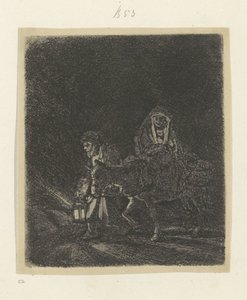 Fuite en Égypte : scène nocturne