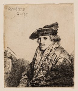 Jeune homme avec un bonnet de velours (Petrus Sylvius ?) - Rembrandt van Rijn