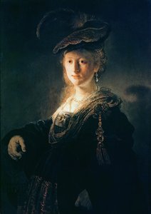 Jeune femme en costume de fantaisie - Rembrandt van Rijn