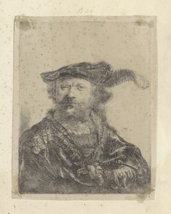 Autoportrait avec béret en velours à plumes