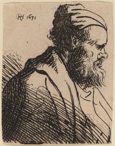 Homme au nez retroussé avec une casquette - Rembrandt van Rijn and Studio of Rembrandt