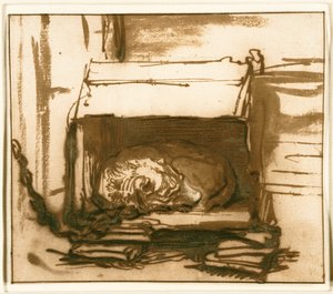 Chien de garde endormi