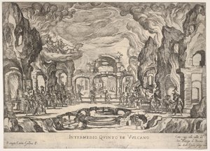 Cinquième Intermède : Vulcain Intermedio quinto di Volcano, de la série Sept Intermèdes..., 1608 - Remigio Cantagallina