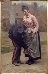 Douane. Peinture de Remy Cogghe (1854-1935)