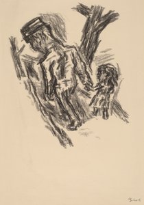 Homme menant une petite fille - René Beeh