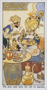 Les pauvres cherchent de la nourriture, les riches un appétit - René Bull