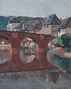 Réflexion du pont sur le Lot à Espalion, Aveyron - René Fontayne