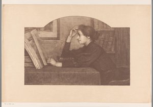 Femme lisant, de profil - René Janssens